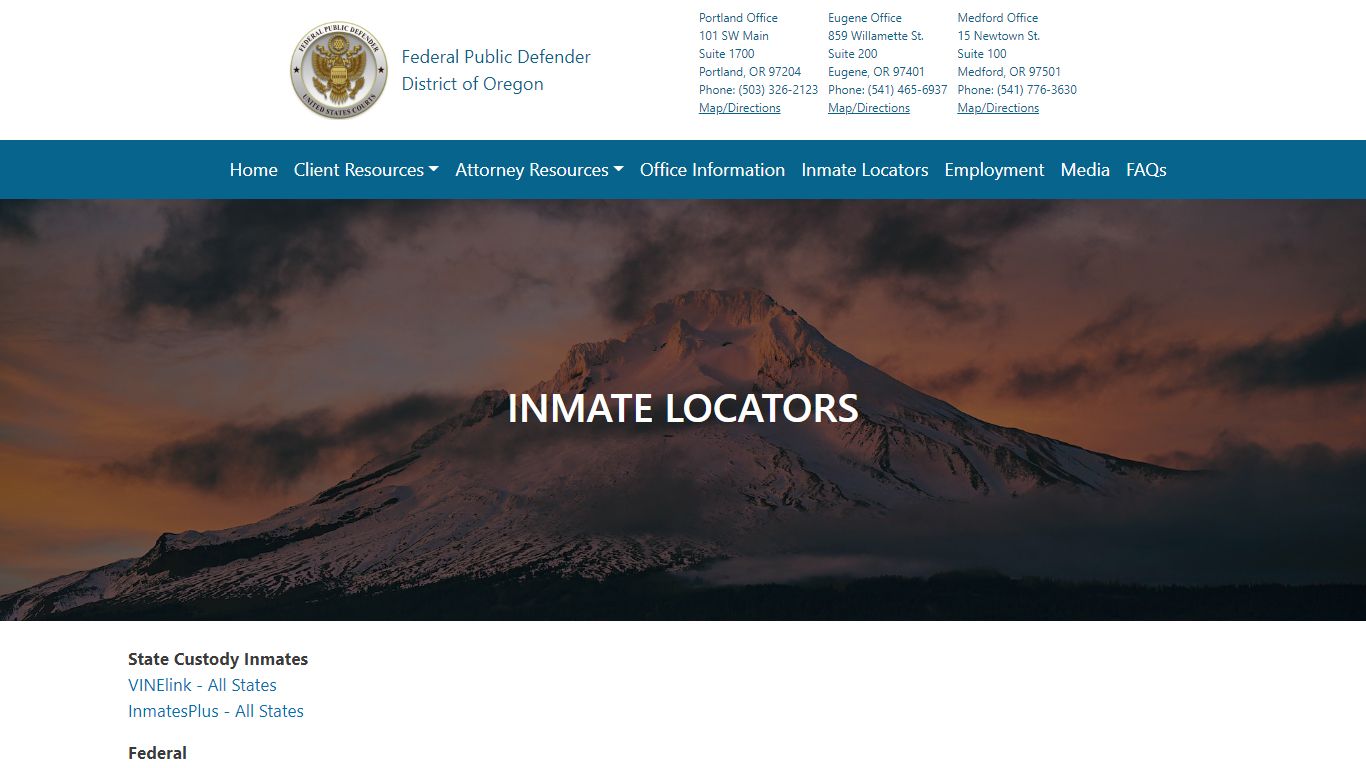Inmate Locators | Federal Public Defender - fd.org